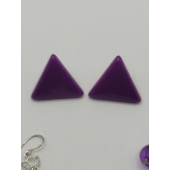 Purple Earrings Pierced Lot of Three - Picture 3 of 8